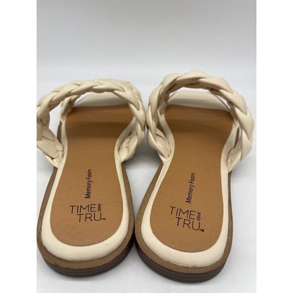 Time Tru Memory Foam Cream Braided Strap Sandal Size 8.5 - Picture 6 of 7
